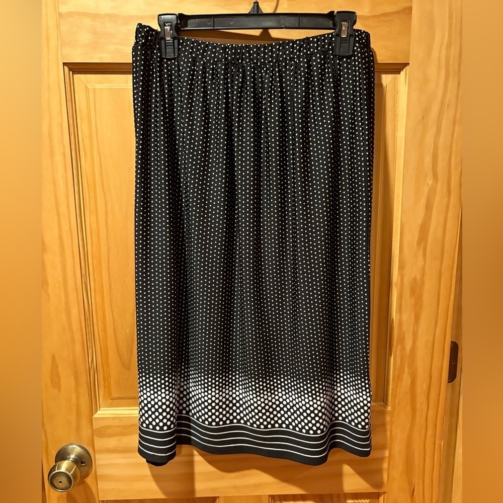 Christopher & Banks Women's Polka Dot and stripes Midi Skirt size M